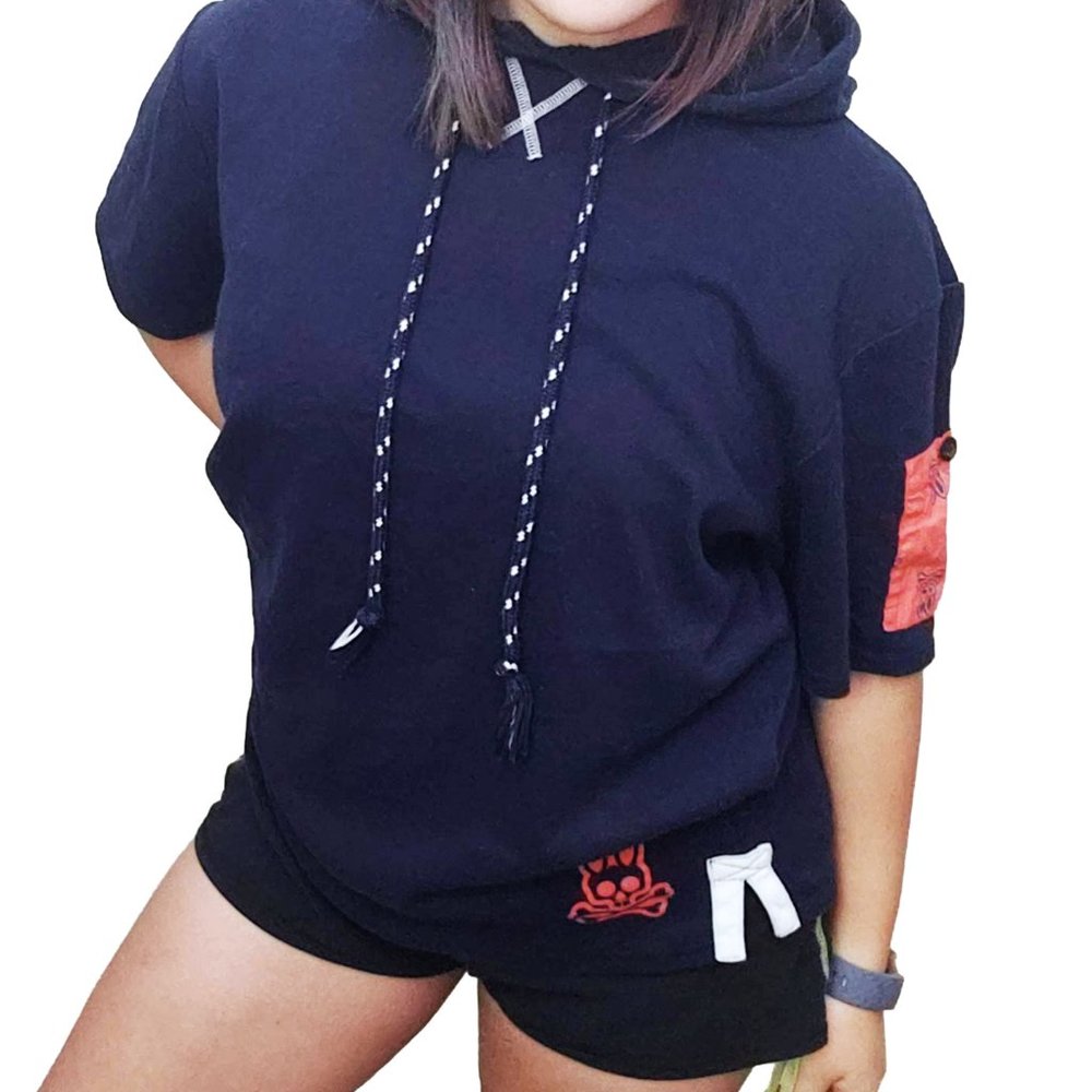 Psycho Bunny Navy Hooded Short Sleeve Shirt